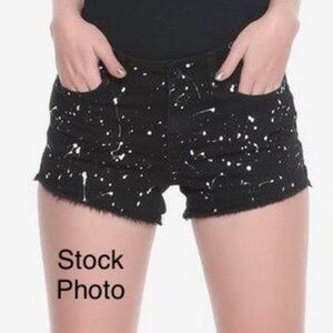 Blackheart Paint Splatter Black Denim Shorts Hot Topic 11